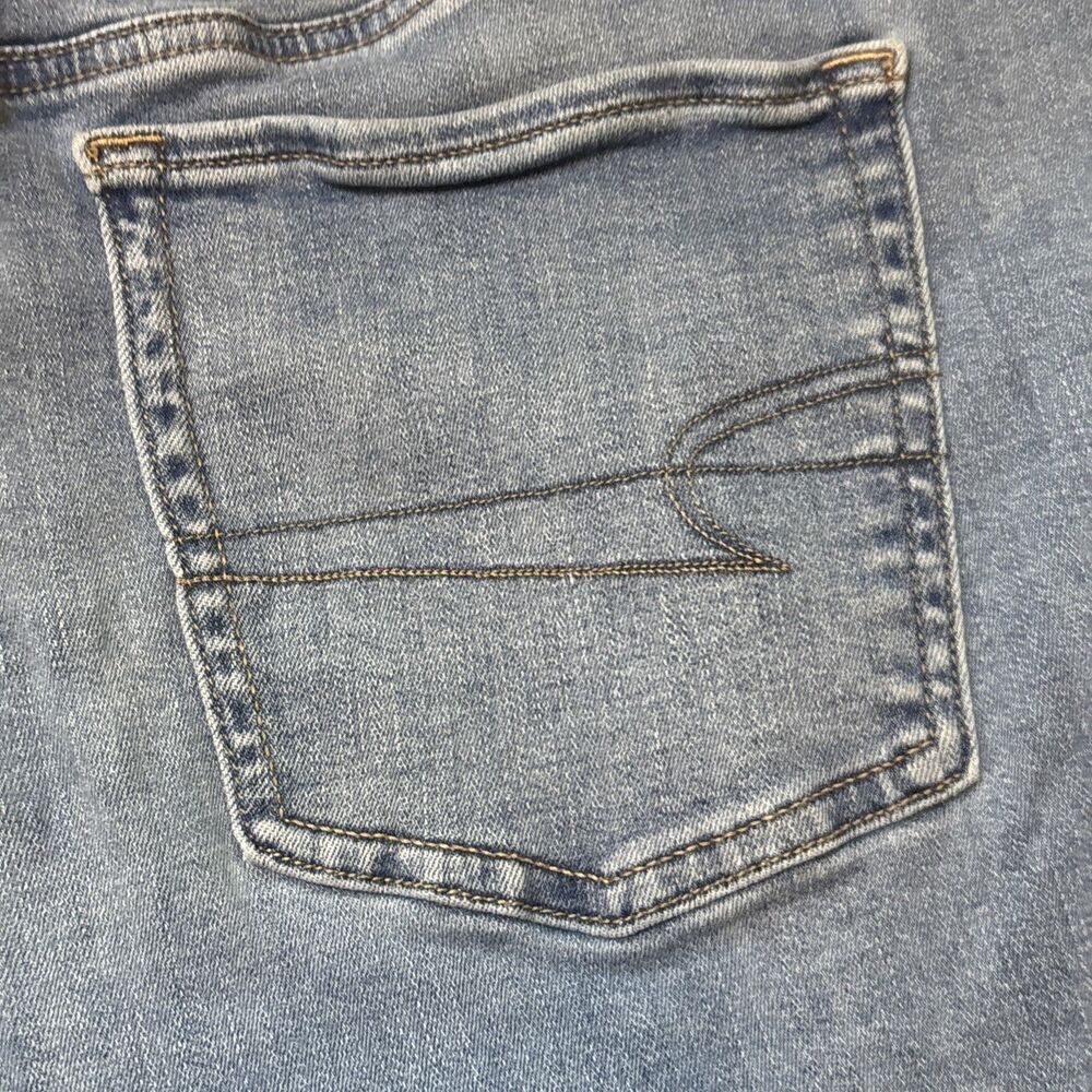 American Eagle Jeans Womens 14 Blue Kick Boot Bootcut Mid Rise Stretch Faded - Picture 12 of 15